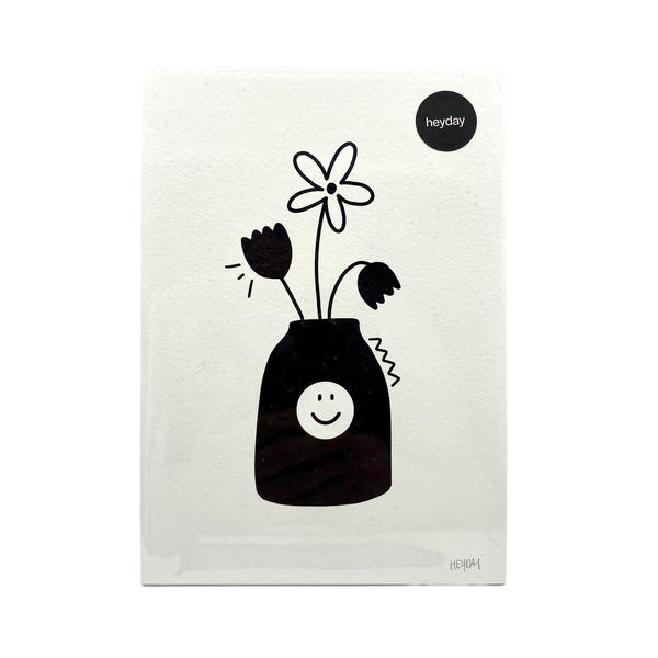 Flowers A5 Print - Black