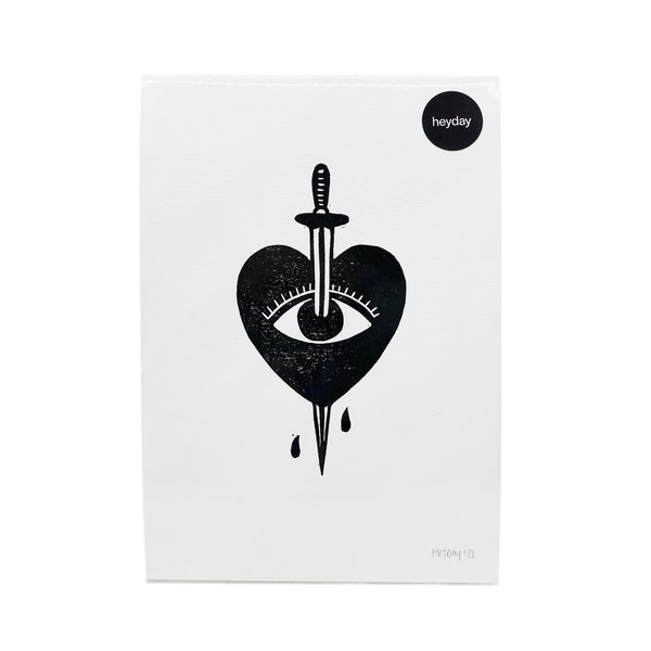 Pierced Heart A5 Print - Black