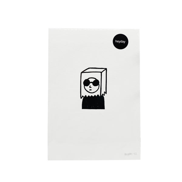 Bag Head A5 Print - Black